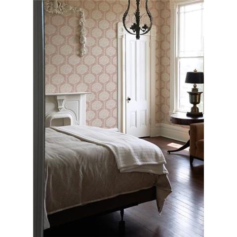 A Street Prints Georgia Wallpaper Zaria Bird in the Bush 26224 Rose