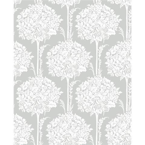 A Street Prints Georgia Wallpaper Zaria Bird in the Bush 26225 Grey