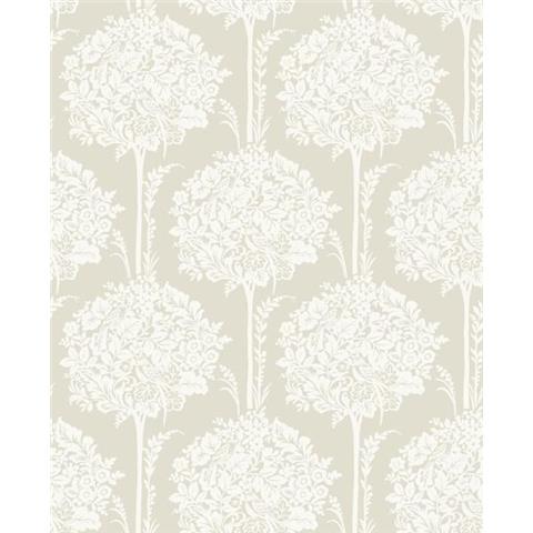 A Street Prints Georgia Wallpaper Zaria Bird in the Bush 26226 Light Grey