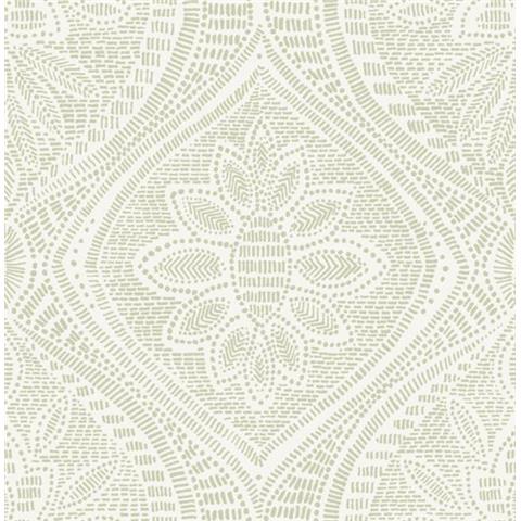 A Street Prints Georgia Wallpaper Scout Damask 26643 Green