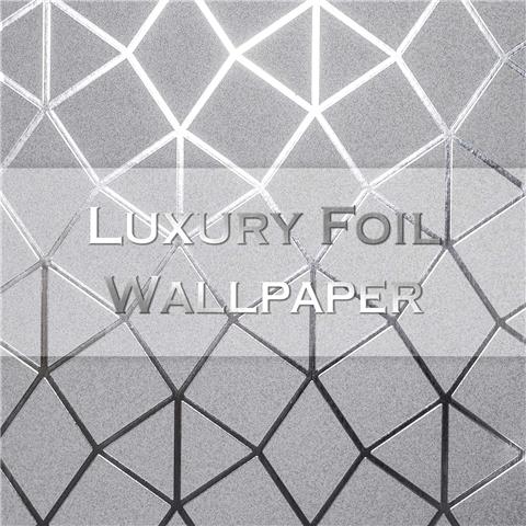 Vymura Luxury Foil Wallcovering Geo Trellis FD42489 Silver