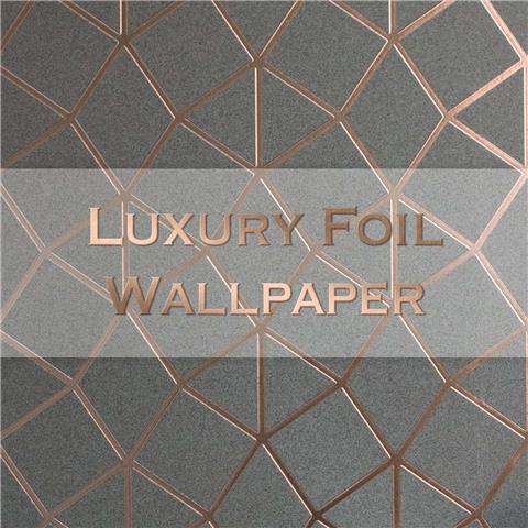 Vymura Luxury Foil Wallcovering Geo Trellis FD42490 Rose Gold
