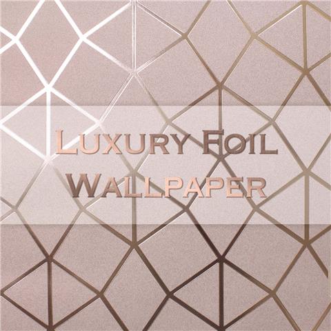 Vymura Luxury Foil Wallcovering Geo Trellis FD42561 Blush