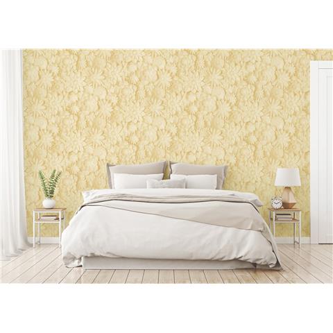 Fine Decor 3D wall flower wallpaper FD42597 lemon