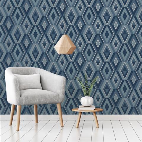 Fine Decor shard Geometric wallpaper FD42608 blue/silver