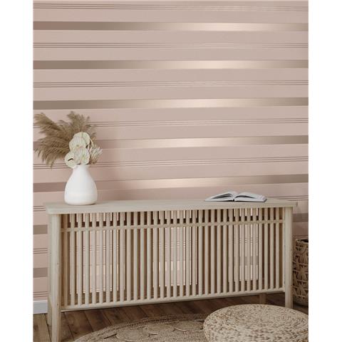 Vymura Luxury Foil Wallcovering Bexley Stripe FD42799 Pink