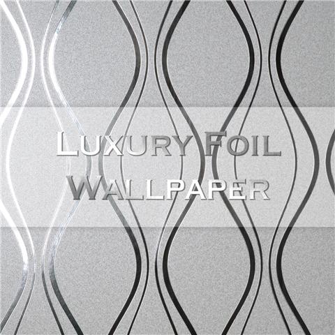 Vymura Luxury Foil Wallcovering Contour wave FD42800 Silver