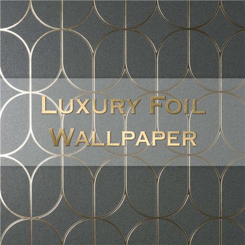 Vymura Luxury Foil Wallcovering Rocco Trellis FD42804 Charcoal