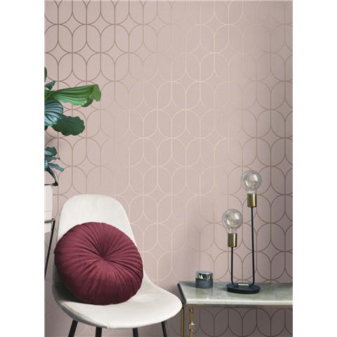 Vymura Luxury Foil Wallcovering Rocco Trellis FD42805 Pink