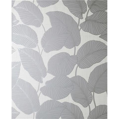 Fine Decor Larsson Leaf wallpaper FD42821 Grey/silver