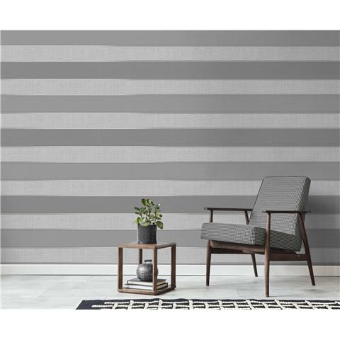 Fine Decor Larsson Stripe wallpaper FD42822 Charcoal/Gold