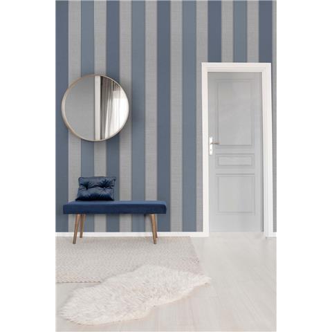 Fine Decor Larsson Stripe wallpaper FD42823 Navy/silver