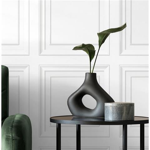 Fine Decor Distinctive Wood Panel Wallpaper FD43298 White