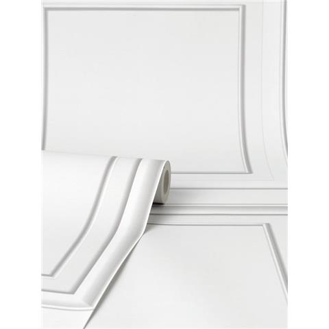 Fine Decor Distinctive Wood Panel Wallpaper FD43298 White