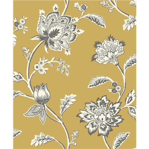 Fine Decor Juliette Floral Wallpaper FD43450 Ochre