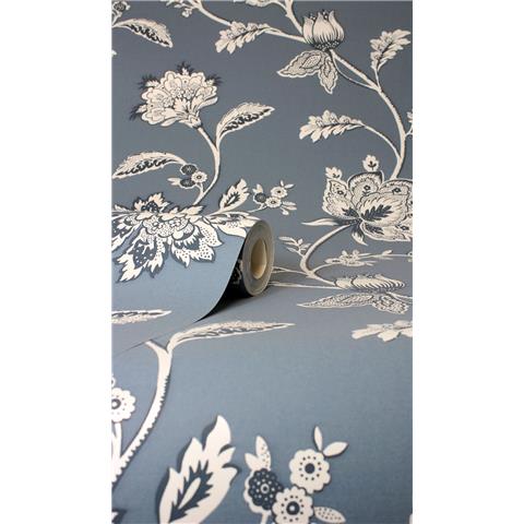 Fine Decor Juliette Floral Wallpaper FD43453 Blue