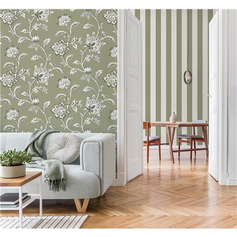 Fine Decor Juliette Floral Wallpaper FD43454 Sage