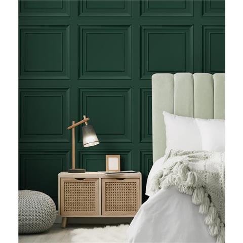 Fine Decor Distinctive Wood Panel Wallpaper FD43469 Emerald