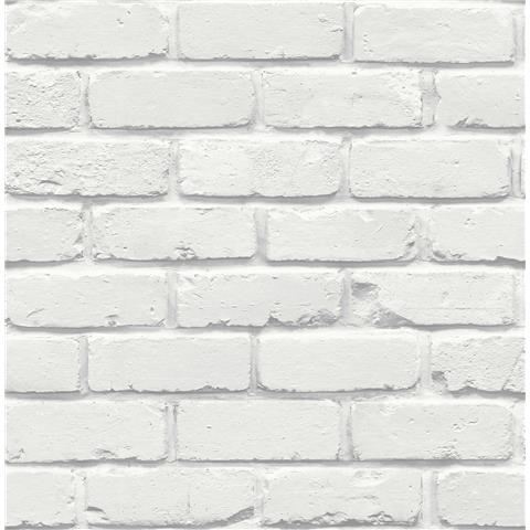 Fine Decor Painted Brick Wallpaper White FD43600