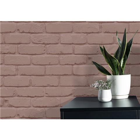Fine Decor Painted Brick Wallpaper Pink FD43601