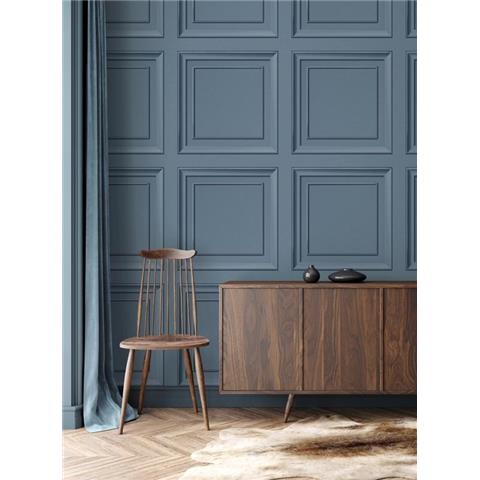 Fine Decor Distinctive Wood Panel Wallpaper FD43681 Blue