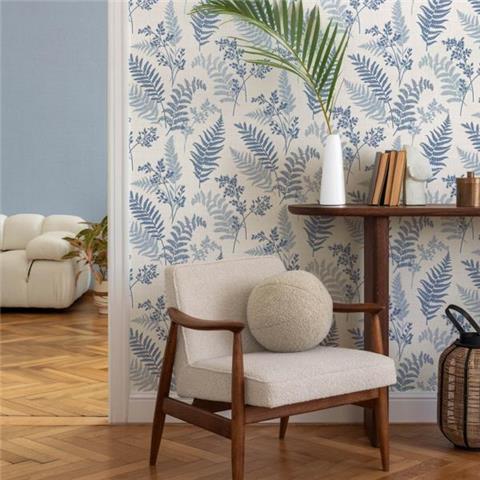 Fine Decor Fern Wallpaper FD43767 Blue