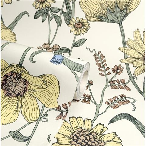 Fine Decor Wild Meadow Wallpaper FD43884 Natural