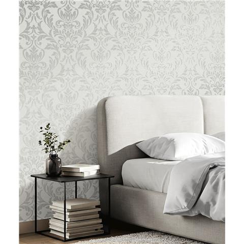 Fine Decor Azara Damask Wallpaper FD43988 Light Grey