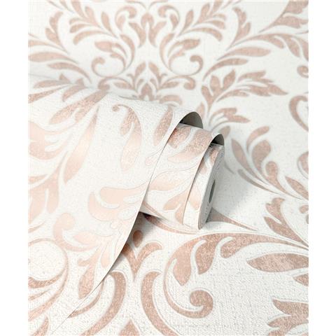 Fine Decor Azara Damask Wallpaper FD43989 Rose Gold
