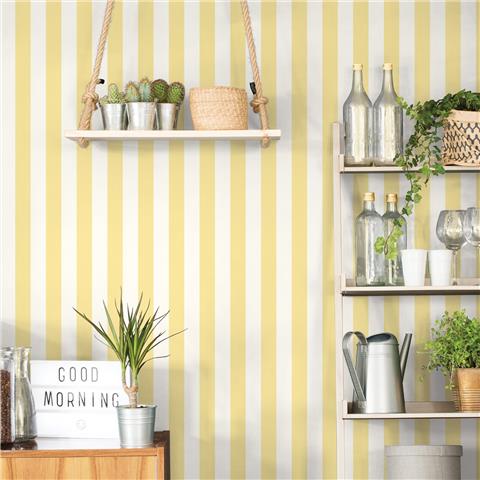 Galerie Just Kitchens Lemon Stripe Wallpaper G45400 p50