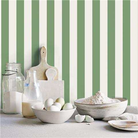 Galerie Just Kitchens Green Stripe Wallpaper G45401 p59