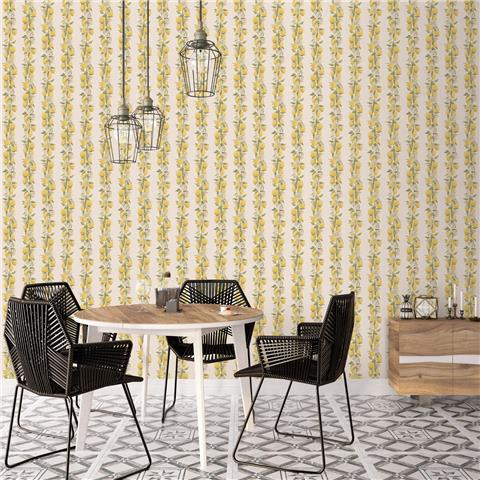 Galerie Just Kitchens Lemon Stripe Wallpaper G45440 p5