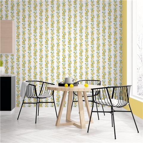Galerie Just Kitchens Lemon Stripe Wallpaper G45441 p53