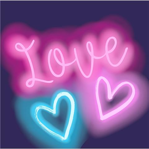 Galerie Kids + Teens Neon Love Mural G45471