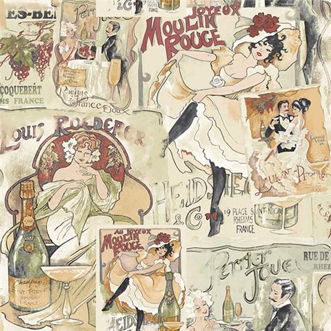 Galerie Nostalgie Wallpaper Moulin Rogue G56113 P49