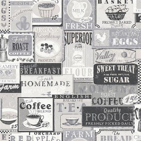 Galerie Nostalgie Wallpaper Kitchen Labels G56170 P33