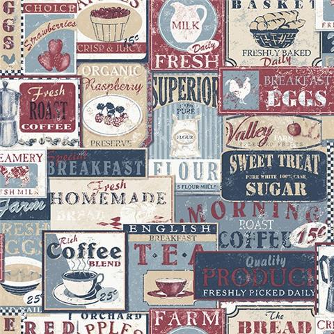 Galerie Nostalgie Wallpaper Kitchen Labels G56171 P45