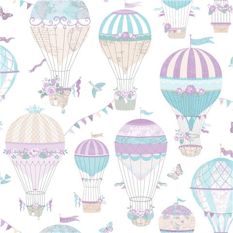 GALERIE JUST 4 KIDS 2 Air Balloons WALLPAPER G56543 p13 Pink/Lilac
