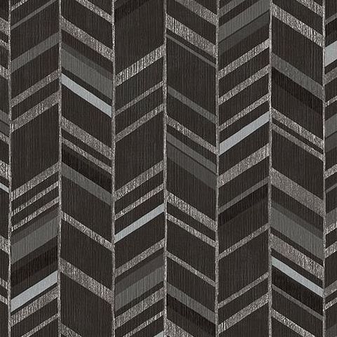 Galerie Special FX Wallpaper-Chevron G67716 Black/Silver
