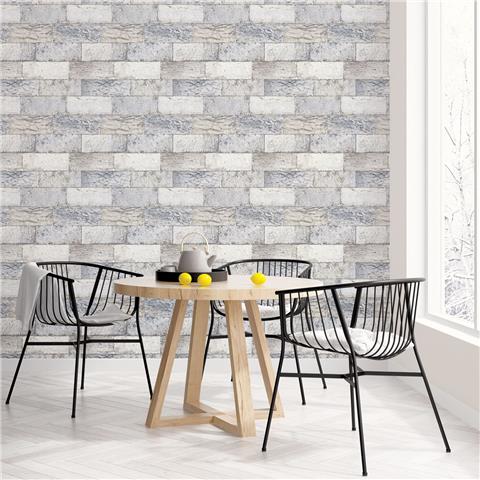 Organic Textures wallpaper blockwork G67967 pale grey