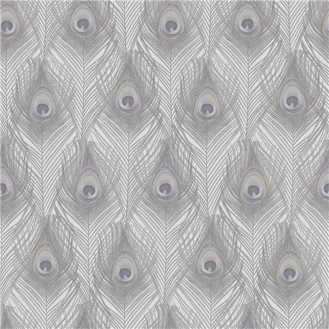 Organic Textures wallpaper Peacock feather G67977 Silver