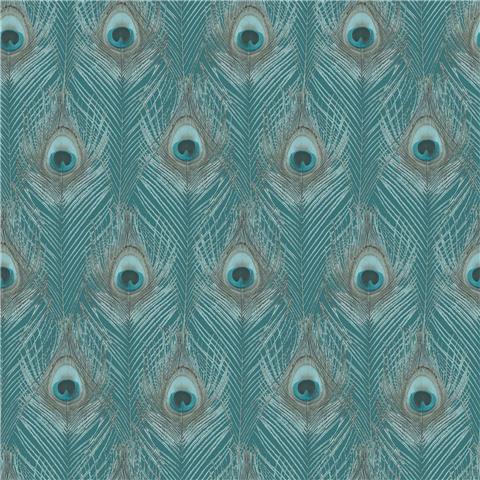 Organic Textures wallpaper Peacock feather G67978 jade