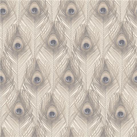 Organic Textures wallpaper Peacock feather G67979 Taupe