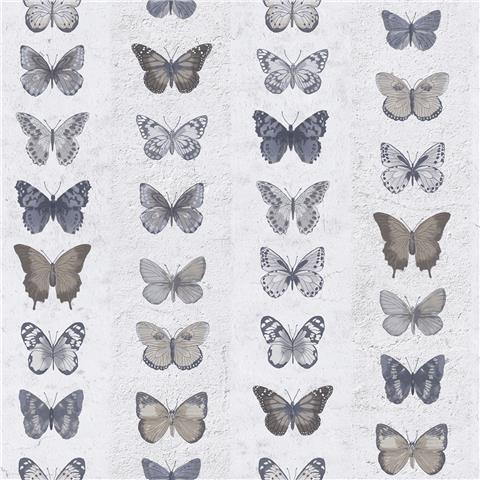 Organic Textures wallpaper butterflies G67991 silver
