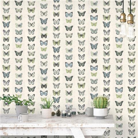 Organic Textures wallpaper butterflies G67994 blue