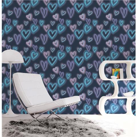 Galerie Kids + Teens Neon Hearts Wallpaper G78575 p4