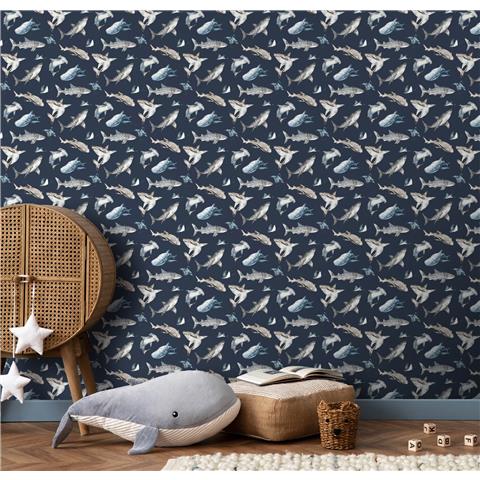 Galerie Kids + Teens Sharks Wallpaper G78590 p1