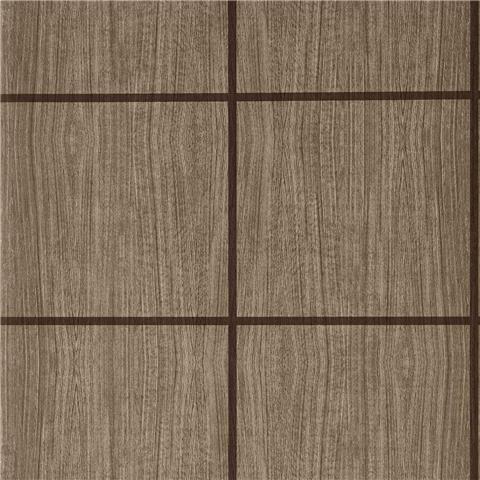 Harlequin Kasuri Wallpaper Wood Blocks 113198 Walnut/Gloss
