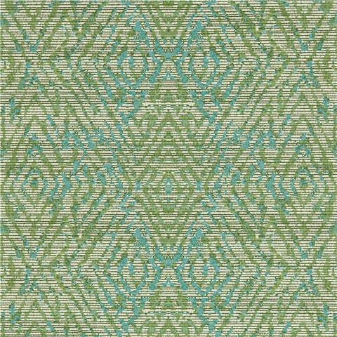 Harlequin Kasuri Wallpaper Hansha 113211 Kelly/Lagoon