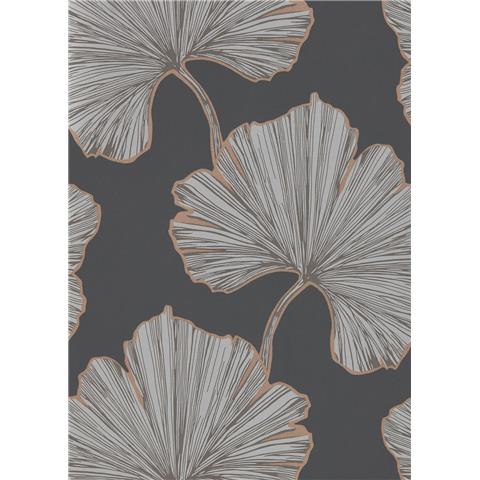 Harlequin Lucero Wallpaper- Azurea 111713 Colourway Ebony/Rose Gold
